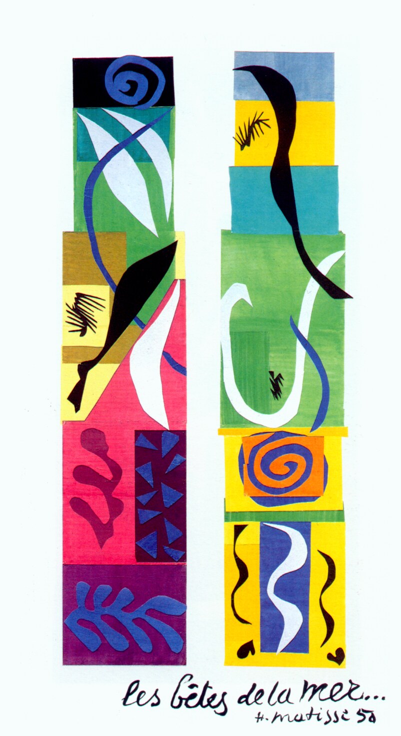 Henri MATISSE - 1950 - "Les bêtes de la mer" - Gouaches découpées